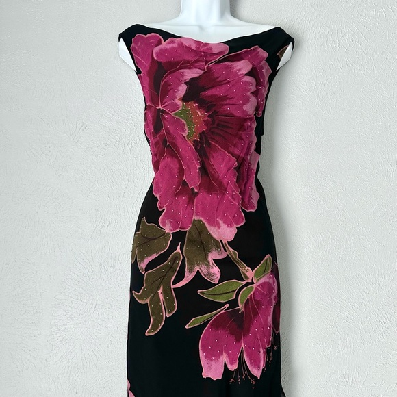 Gorgeous Vintage Floral Beaded Dress - Picture 2 of 9